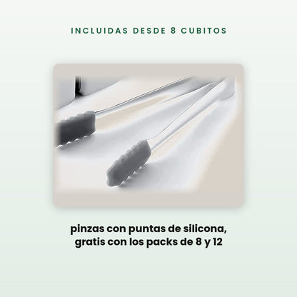 Free silicone-tipped tongs with the 8 and 12 sets
