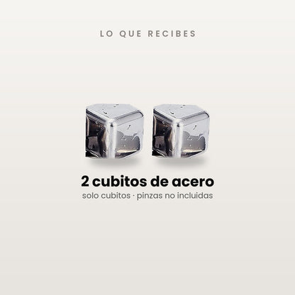 What you get: 2 steel cubes