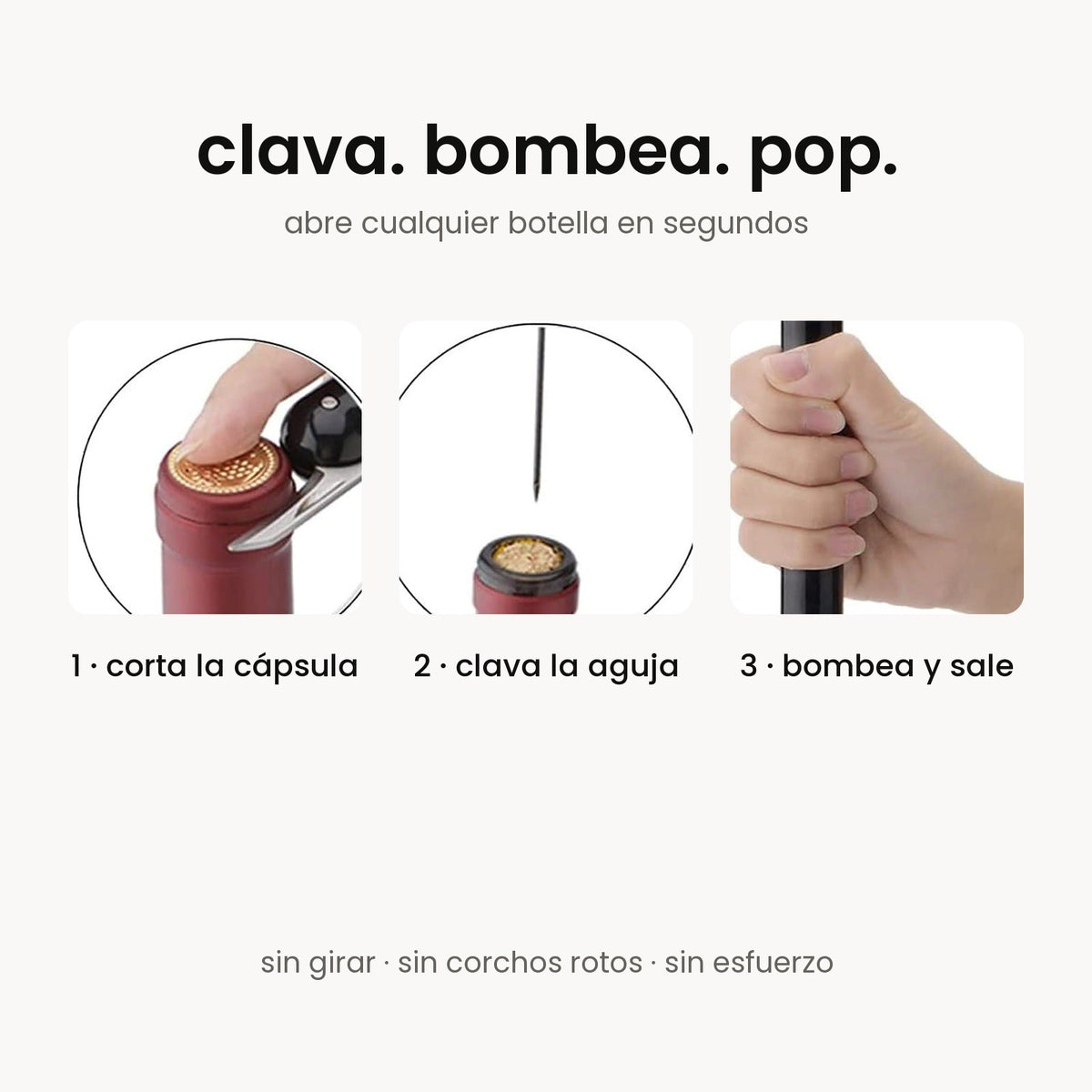Air pressure wine opener