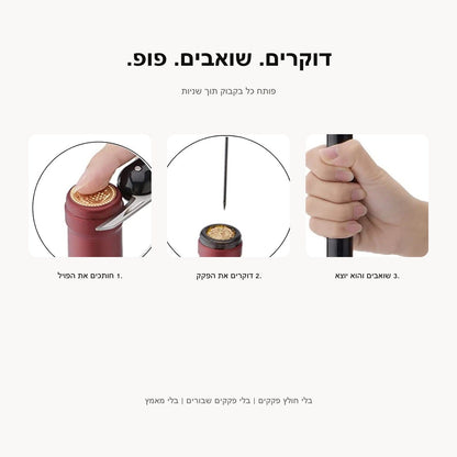 Air pressure wine opener