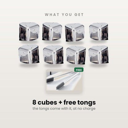What you get: 8 steel cubes plus free tongs
