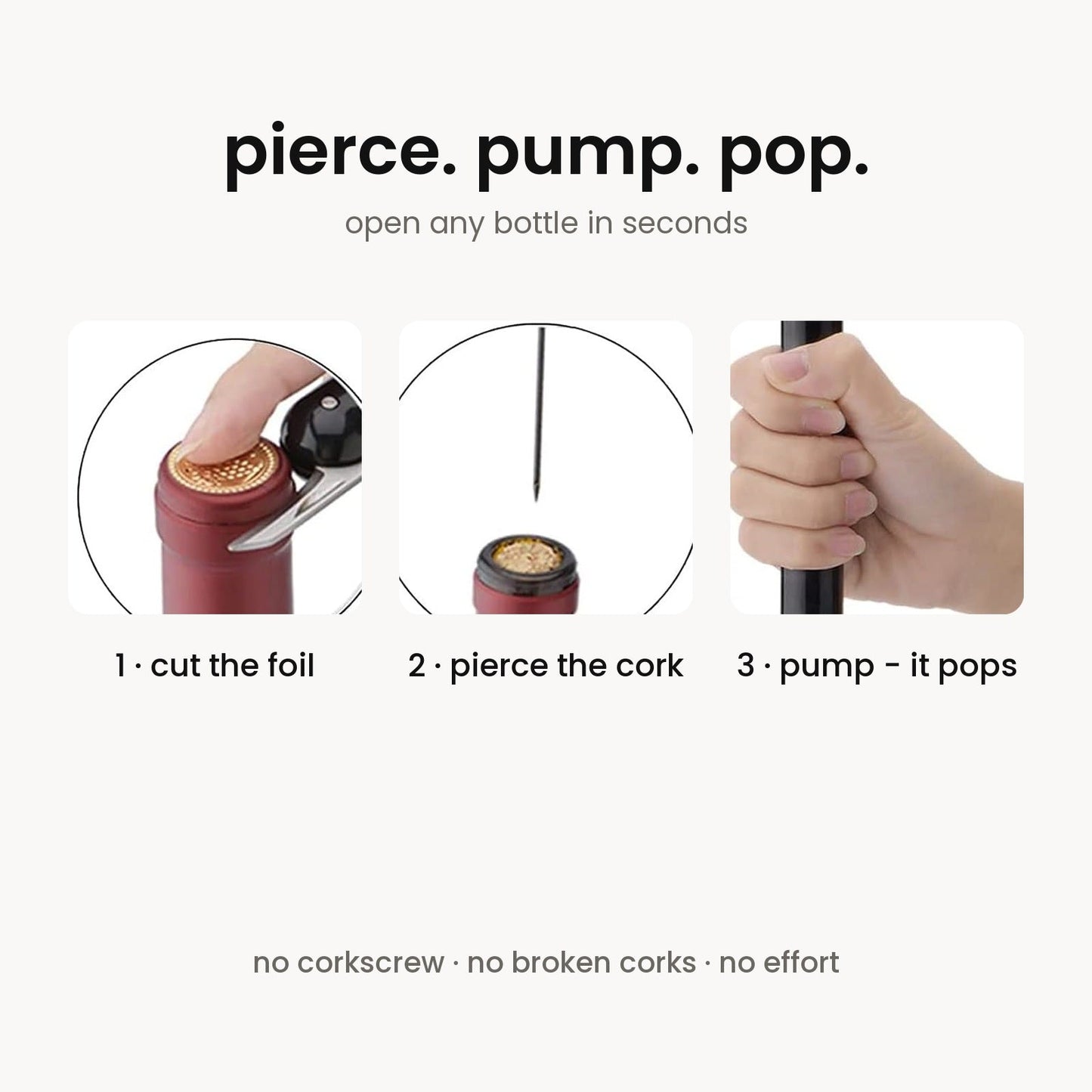 Air pressure wine opener